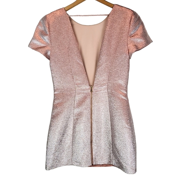 Express Rose Gold Metallic Shimmer Mini Dress - Picture 4 of 10